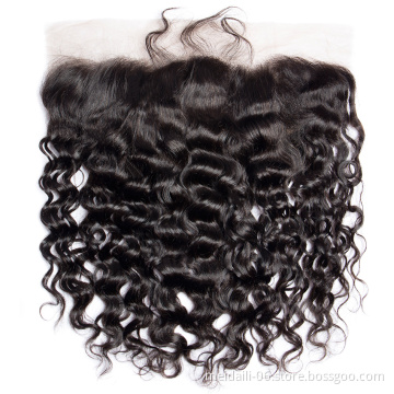 wholesale virgin hair vendors cheap price 13x4 lace frontal closure unprocessed water curly hair lace closure 13x4 closure